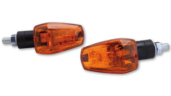HIGHSIDER Smart IMOLA 1 Lampjes Mini Knipperlichtbehuizing Zwart/Lens Oranje (Paar), Voor & Achter