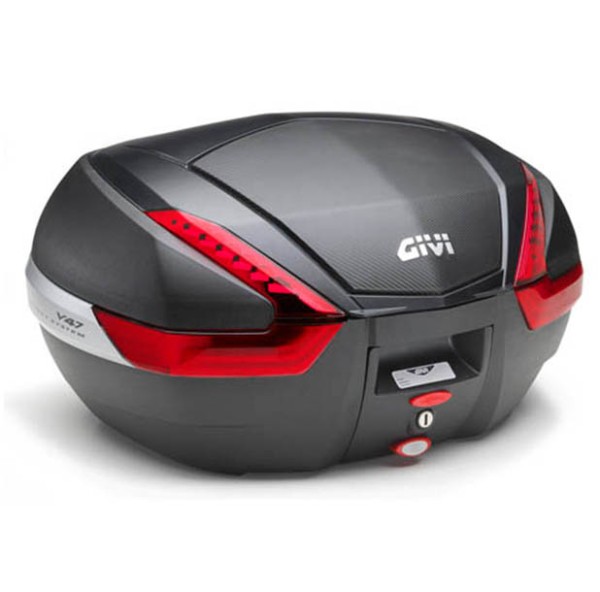 V47 MONOKEY topkoffer 47 liter zwart / carbon met rode reflectoren Givi
