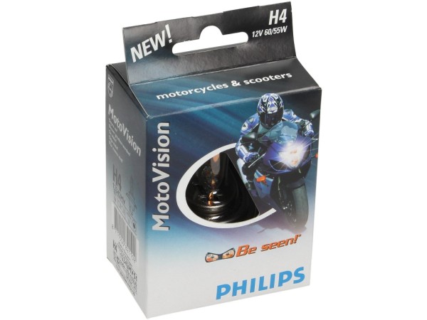 Philips gloeilamp, H4, MV Moto +40% meer licht, 12 V, 60/55 W, P43t