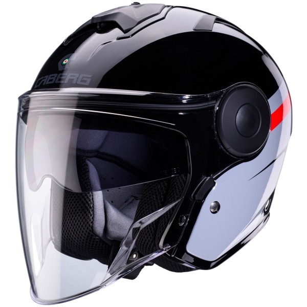 Caberg helm Soho Zephyr zwart/grijs-rood