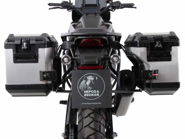 Kofferdragerset Cutout incl. kofferset Xplorer Cutout zilver voor Harley Davidson Pan America (21-)