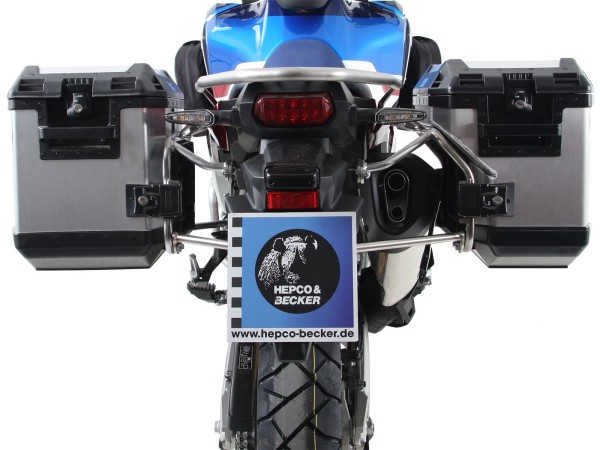 Xplorer uitsnijdkofferset zilver + uitsnijddrager zilver voor Honda CRF1000 Africa Twin Adventure