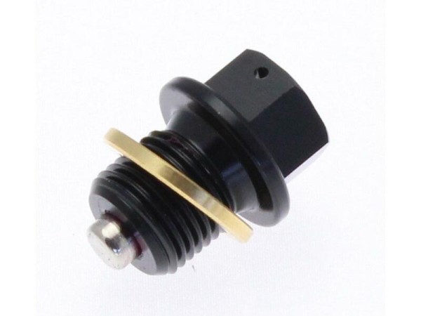 Tecnium magnetische afvoerplug - aluminium zwart M19x1,5x14