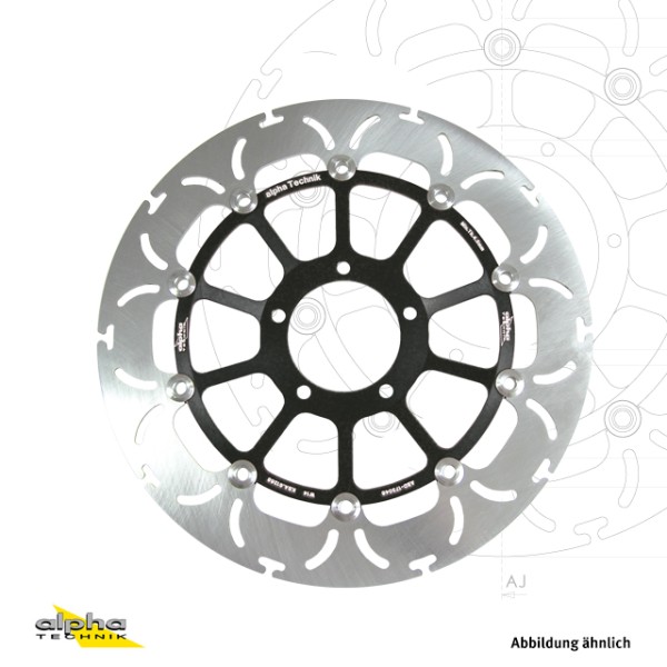 alpha Technik Bremsscheibe Omega-Design ABD33, vorne für Triumph Daytona 675, Street Triple R /RS /