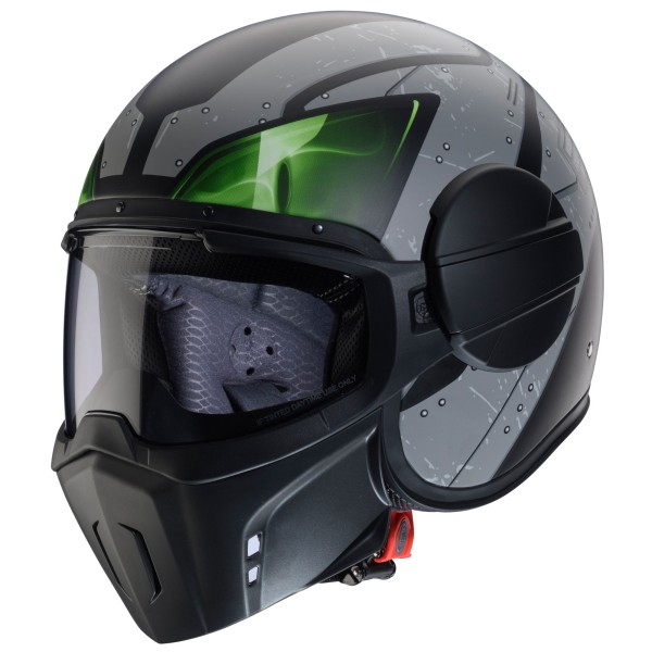 Caberg helm Ghost X Vyrus mat-zwart/grijs-fluo-groen