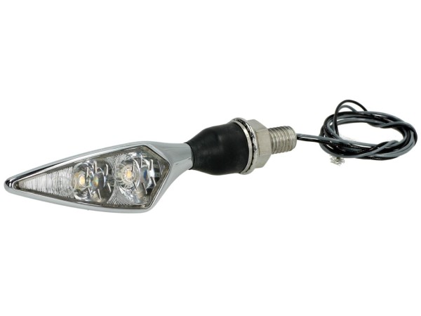 Kellermann indicator, Rhombus Extreme, staal, LED, VR/HL, 12 V, glanzend chroom, M8x20, E-goedgekeurd