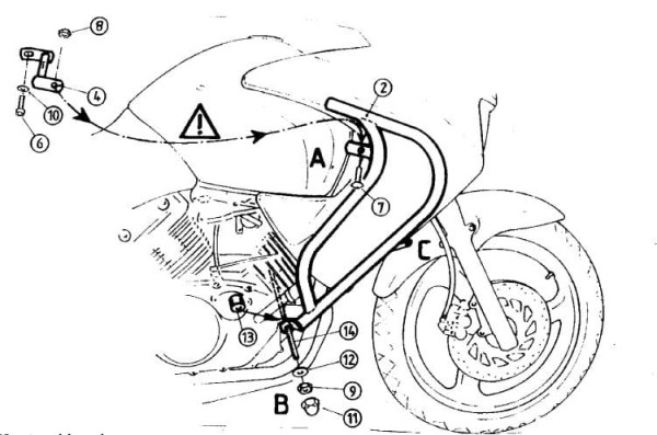 Motorbeschermer zwart voor Honda XL 125 V Varadero (01-06) Hepco & Becker