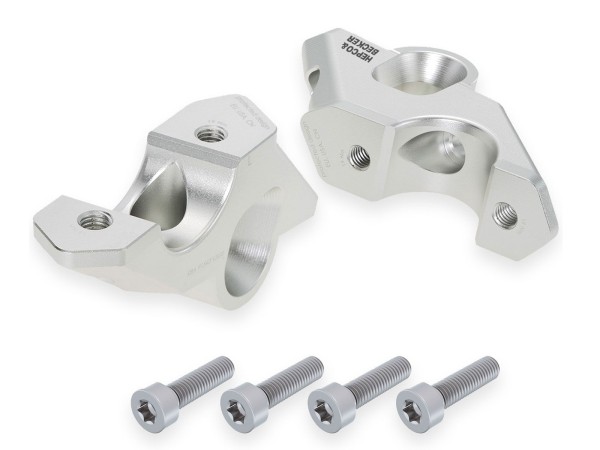 Stuurverhoger H=30 mm met offset 33 mm achter zilver voor BMW R 1300 GS (23-) Hepco & Becker