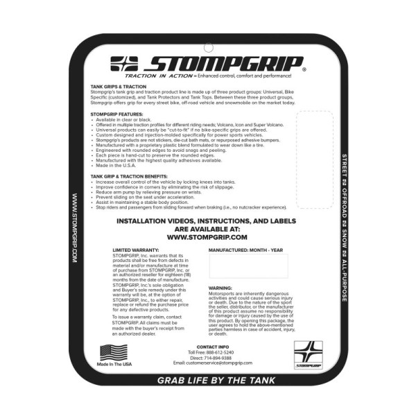 Stompgrip Tank Pad hybrid, Icon, Streetbike Tank Kit - Tank Seiten, für Honda CBR600RR, 2024-2025