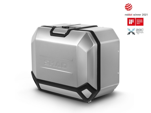 Shad bijzetkoffer Terra TR47, links, aluminium zilver, 47 l