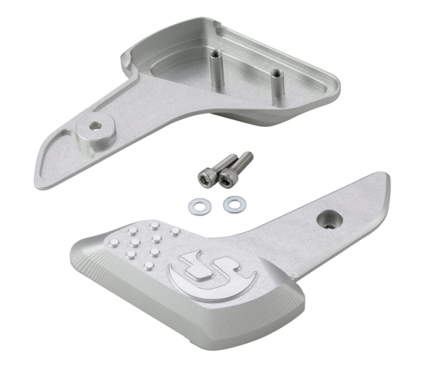 Voetsteunen rechts en links voor Vespa Primavera /Sprint 50-150ccm 2T/4T AC, zilver mat