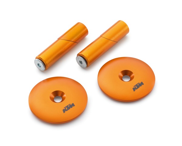 KTM swingarm pin cover kit CNC oranje voor 1050, 1090, 1190, 1290 Super Duke R / GT Adventure