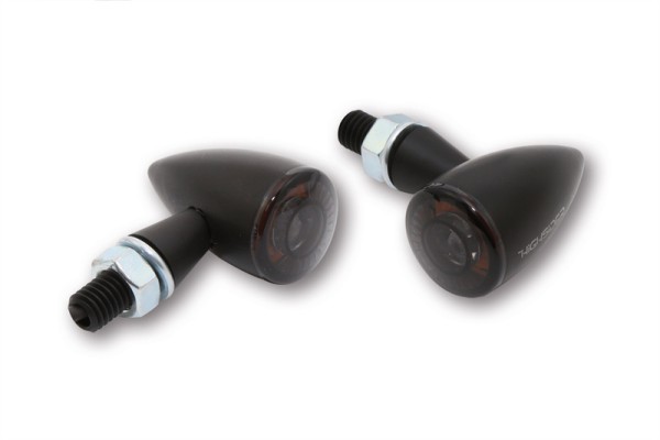 HIGHSIDER Pro Apollo Bullet LED knipperlichtbehuizing zwart / lens rookgrijs (paar), voor & achter