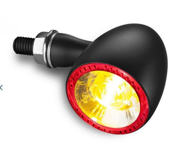 Kellermann richtingaanwijzer, achterlicht en remlicht, Bullet 1000 DF, staal, LED, HL/HR, 12 V, zwart gesatineerd
