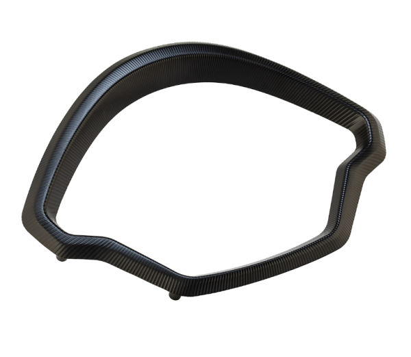 Decoratieve ring snelheidsmeter voor Vespa GTS/GTS Super 125/300cc (`22-), aluminium, zwart geanodiseerd