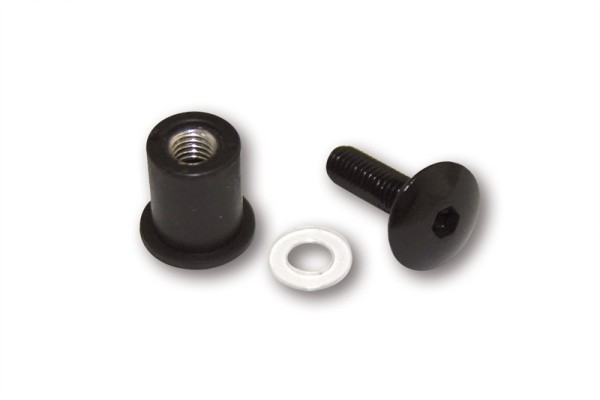 HIGHSIDER aluminium kuipschroeven met rubber moeren, 8 stuks, M6