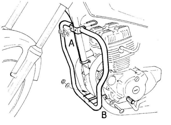 Chroom motorbeschermer voor Honda CB 250 Two-Fifty (96-98) Hepco & Becker