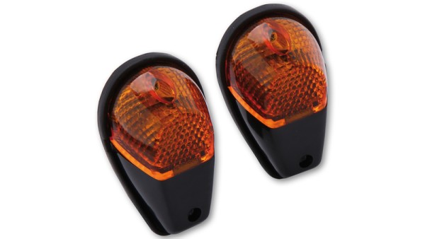 HIGHSIDER Smart fairing knipperlichten Knipperlichthuis zwart / lens oranje (paar), voor