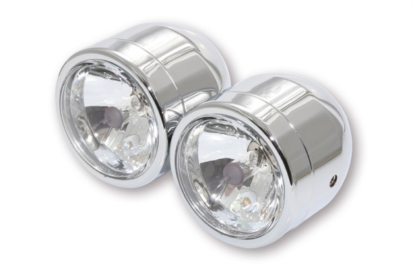 HIGHSIDER smart set met 2 koplampen chroom grootlicht en dimlicht, E-keurmerk (paar)
