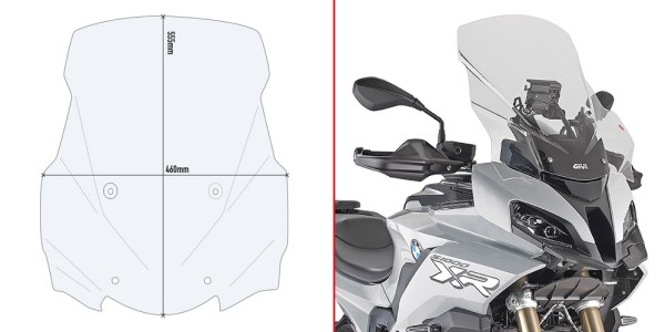 Doorzichtig windscherm - hoogte 555 mm voor BMW S 1000 XR (20-) / M 1000 XR (24-)