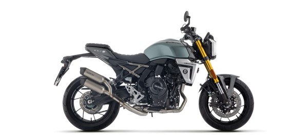 ARROW-uitlaat ROUND-SIL titanium met carbon-eindkap voor Suzuki GSX-8T, GSX-8TT (25-)