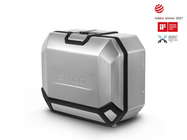 Shad koffer Terra TR36, links, aluminium zilver, 36 l