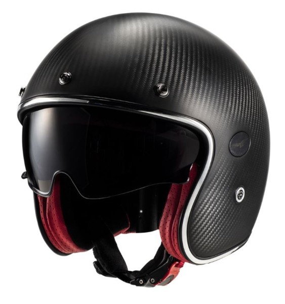 Moto Guzzi jethelm carbon zwart/rood