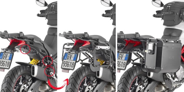 Afneembare zijkofferdrager MONOKEY® CAM-SIDE voor Ducati Multistrada Givi