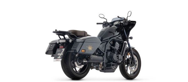 ARROW uitlaat REBEL DARK Sip-On met carbon eindkap voor Honda CMX 1100 Rebel T (25-)