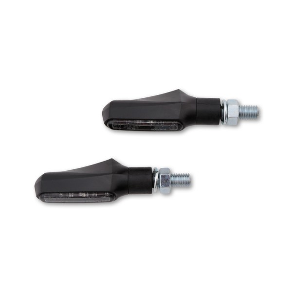 HIGHSIDER Smart Shorty-Fin LED-richtingaanwijzerbehuizing zwart / lens rookgrijs (paar), voor & achter