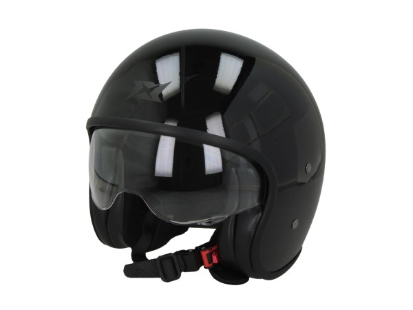 Axxis jethelm Hornet Fiber SV, effen, zwart, glanzend, glasvezel, ECE 22.06