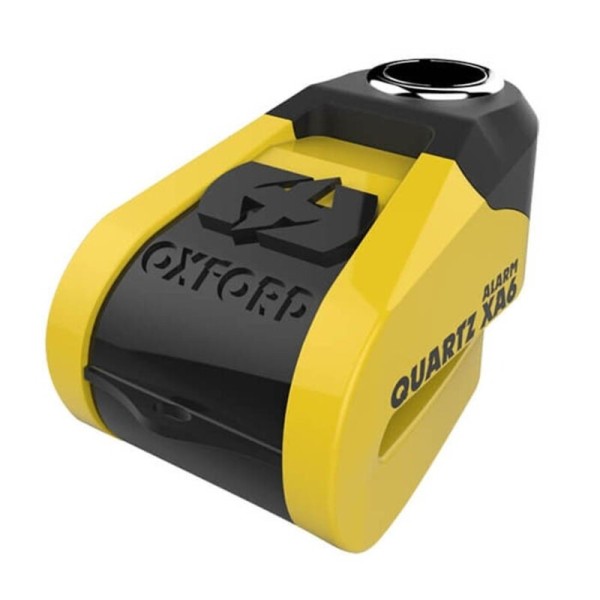 Oxford Quartz XA6 remschijfslot met alarm - Ø6mm Geel/Zwart