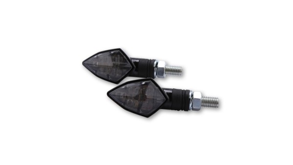 HIGHSIDER Smart Rock LED-richtingaanwijzerbehuizing carbon / lens smoke grijs (paar), voor & achter