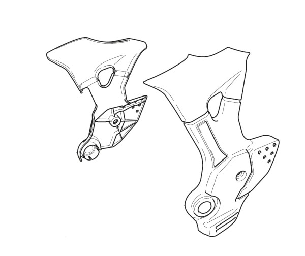 Frame stroomlijnkap zwart voor Honda CRF1000L Africa Twin (Bj.18-) Origineel Honda