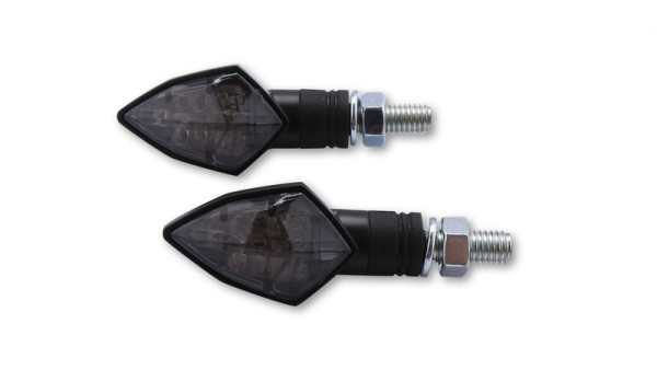 HIGHSIDER Smart Rock LED-knipperlichtbehuizing zwart / lens rookgrijs (paar), voor & achter
