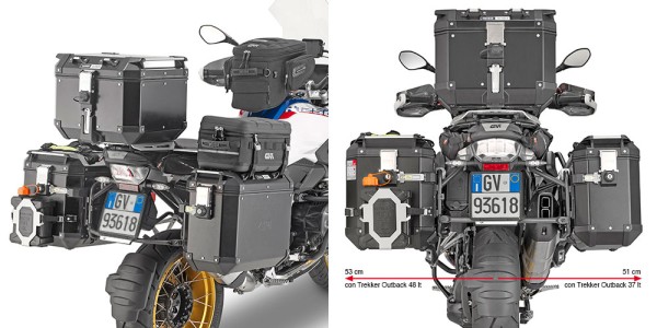 Buisvormige stalen zijkofferdrager voor BMW R 1200 GS Adventure (MY 14-18) / R 1200 GS (MY 13-18) / R 12