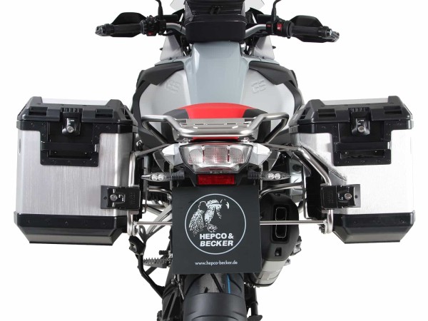 Kofferdrager set Uitgesneden drager incl. kofferset Xplorer Uitgesneden zilver voor BMW R 1250 GS Adventure