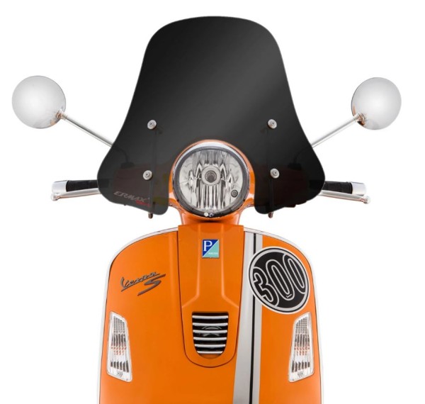 ERMAX Sportivo windscherm voor Vespa GTS/GTS Super/GT/GT L (-'22), zwart getint