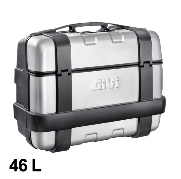 Trekker 46 liter MONOKEY koffer met aluminium deksel zilverkleurig Givi