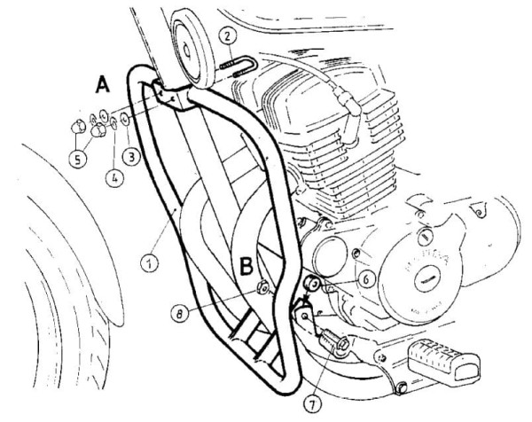 Chroom motorbeschermer voor Honda CMX 250 Rebel (96-01) Hepco & Becker