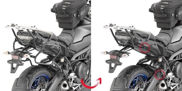 Afneembare zijkofferdrager voor Yamaha Tracer 900 / Tracer 900 GT (Bj. 18-19) Givi