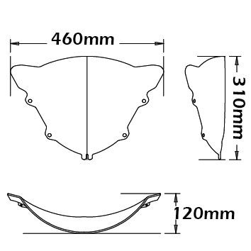 Windscherm Sport voor BMW K 1200 R Sport, helder