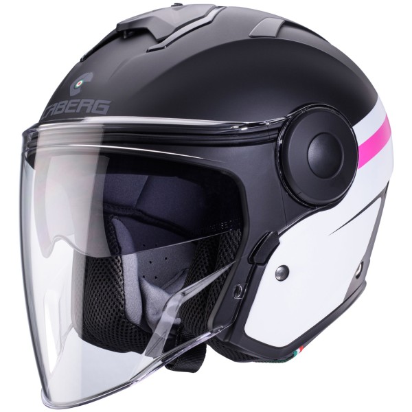 Caberg helm Soho Zephyr mat-zwart/wit-fuchsia
