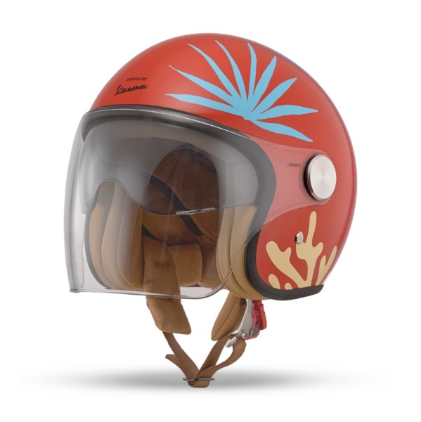 Vespa jethelm Assouline 80th, glanzend rood
