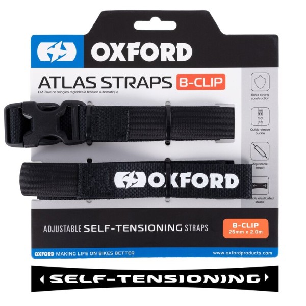 Oxford Atlas B-Clip 26mm x 2,0M Zwart (paar)