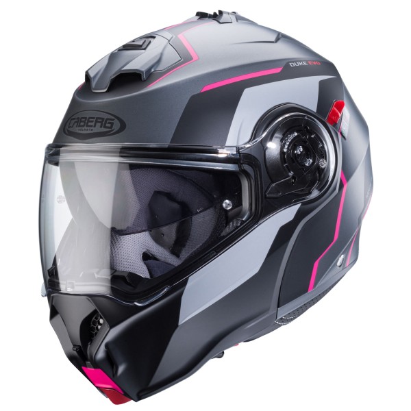 Caberg helm Duke Evo Move mat-pistool metallic/zwart-fuchsia