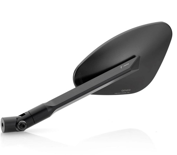 Spiegel RIZOMA Genesi rechts voor Vespa, zwart geanodiseerd