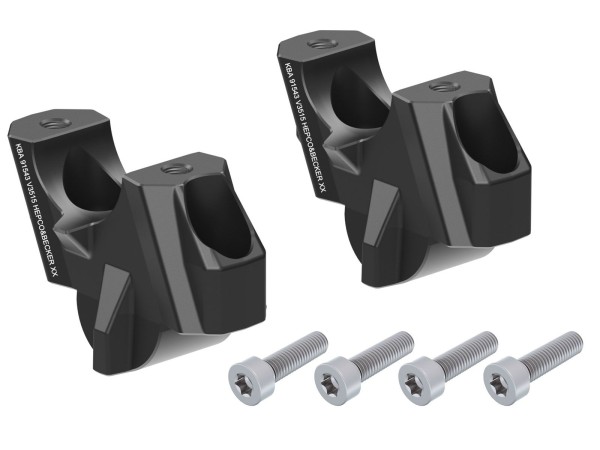 Stuurverhoger H=35 mm met offset 15 mm achter zwart voor BMW S 1000 R (21-) Hepco & Becker