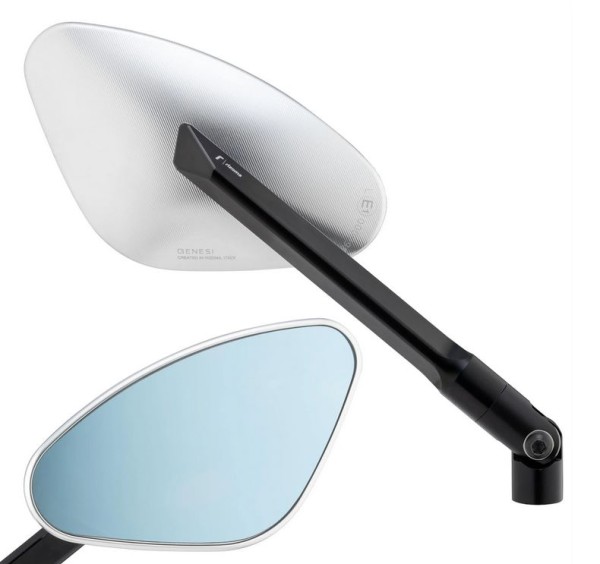 Spiegel RIZOMA Genesi rechts voor Vespa, zilver geanodiseerd