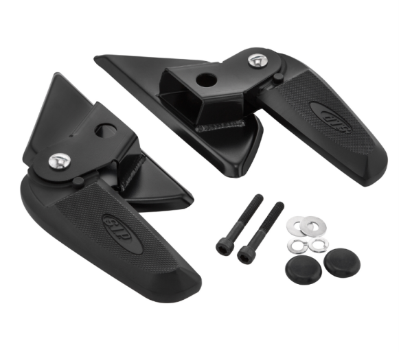 Voetsteunen rechts en links voor Vespa LX /LXV /S 50-150cc, zwart/zwart